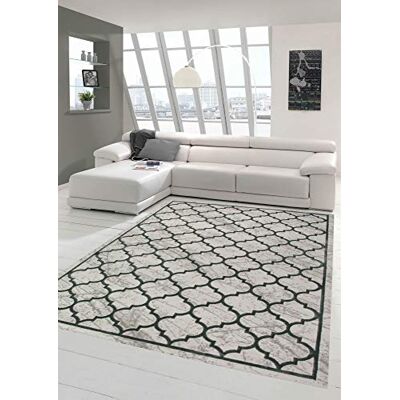 Merinos Moderner Designer Teppich marokkanisches Muster hellgrau anthrazit Silber Größe 200 x 290 cm Merinos Moderner Designer Teppich marokkanisches Muster hellgrau anthrazit Silber Größe 200 x 290 cm