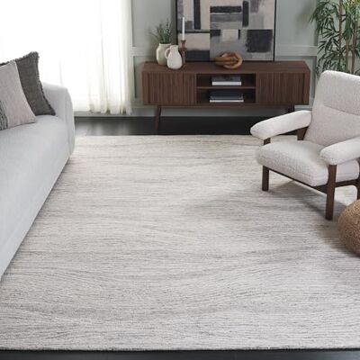 Safavieh Geometrisch Teppich für Wohnzimmer, Esszimmer, Schlafzimmer Metro Collection, Kurzer Flor, Grau und Elfenbein, 244 X 305 cm Safavieh Geometrisch Teppich für Wohnzimmer, Esszimmer, Schlafzimmer Metro Collection, Kurzer Flor, Grau und Elfenbein, 244 X 305 cm