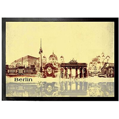 1art1 Berlin Städte-Collage, Vintage Style Fußmatte Dekomatte Innenbereich Design Türmatte 70x50 cm 1art1 Berlin Städte-Collage, Vintage Style Fußmatte Dekomatte Innenbereich Design Türmatte 70x50 cm