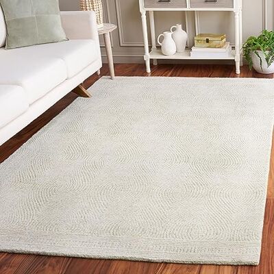 Safavieh Zeitgenössische Teppich für Wohnzimmer, Esszimmer, Schlafzimmer Abstract Collection, Kurzer Flor, Elfenbein und Rost, 91 X 152 Safavieh Zeitgenössische Teppich für Wohnzimmer, Esszimmer, Schlafzimmer Abstract Collection, Kurzer Flor, Elfenbein und Rost, 91 X 152