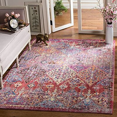 Safavieh Traditionell Teppich für Wohnzimmer, Esszimmer, Schlafzimmer Bristol Collection, Kurzer Flor, Rose und Multi, 244 X 305 cm Safavieh Traditionell Teppich für Wohnzimmer, Esszimmer, Schlafzimmer Bristol Collection, Kurzer Flor, Rose und Multi, 244 X 305 cm