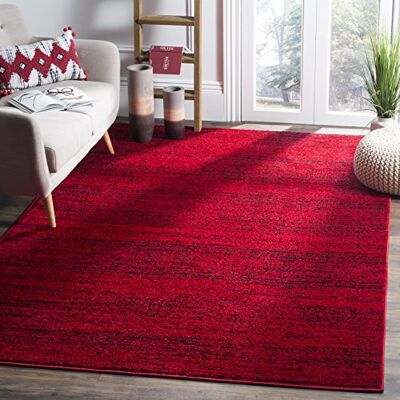 Safavieh Zeitgenössische Teppich für Wohnzimmer, Esszimmer, Schlafzimmer Adirondack Collection, Kurzer Flor, Rot und Schwarz, 183 X 274 cm Safavieh Zeitgenössische Teppich für Wohnzimmer, Esszimmer, Schlafzimmer Adirondack Collection, Kurzer Flor, Rot und Schwarz, 183 X 274 cm
