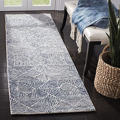 Safavieh - Teppich Wolle Blau/Elfenbein 70 X 180 180x1x70cm - Blau/Elfenbein - 180x70 cm - Rug Safavieh - Teppich Wolle Blau/Elfenbein 70 X 180 180x1x70cm - Blau/Elfenbein - 180x70 cm - Rug