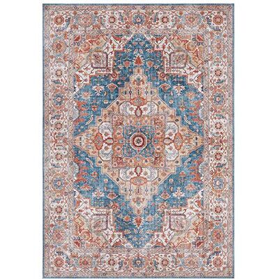 Nouristan Asmar Teppich – Wohnzimmerteppich Orient-Touch Detailiertes Muster Florales Kurflor Flachgewebe Teppich für Esszimmer, Wohnzimmer, Schlafzimmer – Jeansblau, 120x160cm Nouristan Asmar Teppich – Wohnzimmerteppich Orient-Touch Detailiertes Muster Florales Kurflor Flachgewebe Teppich für Esszimmer, Wohnzimmer, Schlafzimmer – Jeansblau, 120x160cm