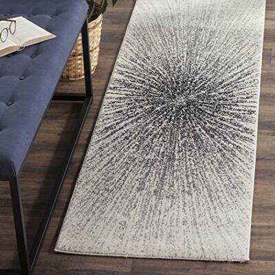 Safavieh Traditionell Teppich für Wohnzimmer, Esszimmer, Schlafzimmer Evoke Collection, Kurzer Flor, Silber und Elfenbein, 62 X 240 cm Safavieh Traditionell Teppich für Wohnzimmer, Esszimmer, Schlafzimmer Evoke Collection, Kurzer Flor, Silber und Elfenbein, 62 X 240 cm