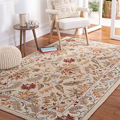 Safavieh Traditionell Teppich für Wohnzimmer, Esszimmer, Schlafzimmer Chelsea Collection, Kurzer Flor, Elfenbein, 160 x 230 cm Safavieh Traditionell Teppich für Wohnzimmer, Esszimmer, Schlafzimmer Chelsea Collection, Kurzer Flor, Elfenbein, 160 x 230 cm