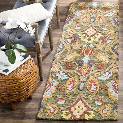 Safavieh Traditionell Wohnzimmer, Esszimmer, Schlafzimmer Blossom Collection Collection, Mittelflor, Grün und Mehrfarbig, 69 X 366 cm Safavieh Traditionell Wohnzimmer, Esszimmer, Schlafzimmer Blossom Collection Collection, Mittelflor, Grün und Mehrfarbig, 69 X 366 cm