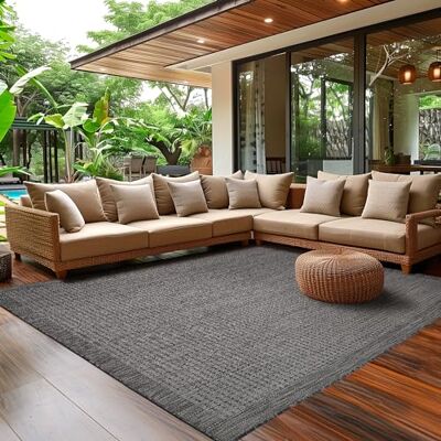 SIMPEX In- & Outdoor Teppich Wetterfest 60 x 100 cm Läufer Schwarz Flur Waschbar, Wasserfest, Pflegeleicht und Flachgewebe Ideal für Balkon, Garten, Terrasse und als Küchenläufer SIMPEX In- & Outdoor Teppich Wetterfest 60 x 100 cm Läufer Schwarz Flur Waschbar, Wasserfest, Pflegeleicht und Flachgewebe Ideal für Balkon, Garten, Terrasse und als Küchenläufer