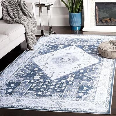 Safavieh - Polyester-Teppich - Grau/Grün/Elfenbein - 185x275 cm - Teppich Safavieh - Polyester-Teppich - Grau/Grün/Elfenbein - 185x275 cm - Teppich