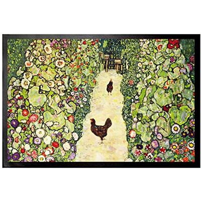 1art1 Gustav Klimt Gartenweg Mit Hühnern, 1916 Fußmatte Dekomatte Innenbereich Design Türmatte 60x40 cm 1art1 Gustav Klimt Gartenweg Mit Hühnern, 1916 Fußmatte Dekomatte Innenbereich Design Türmatte 60x40 cm