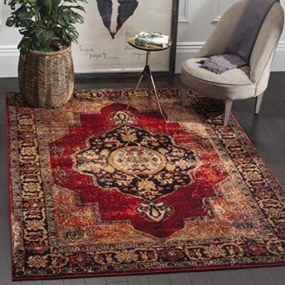 SAFAVIEH Traditionell Teppich für Wohnzimmer, Esszimmer, Schlafzimmer Persian Collection, Kurzer Flor, Rot und Multi, 201 X 274 cm SAFAVIEH Traditionell Teppich für Wohnzimmer, Esszimmer, Schlafzimmer Persian Collection, Kurzer Flor, Rot und Multi, 201 X 274 cm