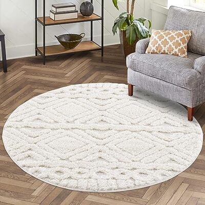 CARPET CITY Focus 3382 Beiger Weicher runder Teppich - Teppich CARPET CITY Focus 3382 Beiger Weicher runder Teppich - Teppich