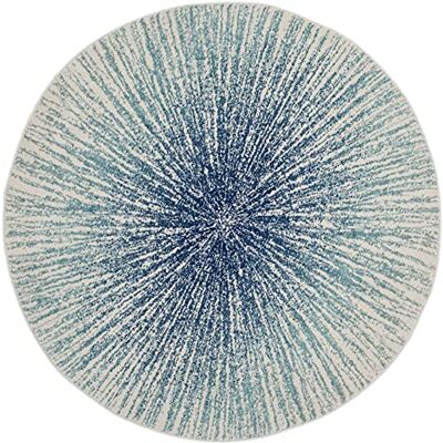 Safavieh Traditionell Teppich für Wohnzimmer, Esszimmer, Schlafzimmer Evoke Collection, Kurzer Flor, Silber und Elfenbein, 90 x 90 cm Safavieh Traditionell Teppich für Wohnzimmer, Esszimmer, Schlafzimmer Evoke Collection, Kurzer Flor, Silber und Elfenbein, 90 x 90 cm