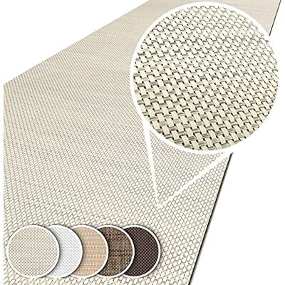 ANRO Teppichläufer Outdoorteppich wasserfest Balkon Teppich Terrassenteppich Flur Bodenmatte wetterfest Creme Abwaschbar 100 x 50cm ANRO Teppichläufer Outdoorteppich wasserfest Balkon Teppich Terrassenteppich Flur Bodenmatte wetterfest Creme Abwaschbar 100 x 50cm