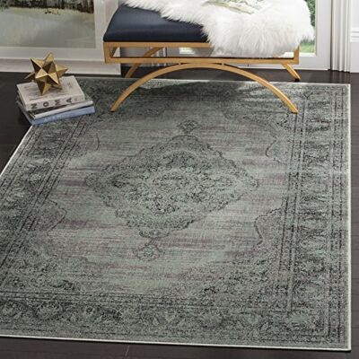 Safavieh Traditionell Teppich für Wohnzimmer, Esszimmer, Schlafzimmer Vintage Collection, Kurzer Flor, Türkis und Multi, 66 X 244 cm Safavieh Traditionell Teppich für Wohnzimmer, Esszimmer, Schlafzimmer Vintage Collection, Kurzer Flor, Türkis und Multi, 66 X 244 cm