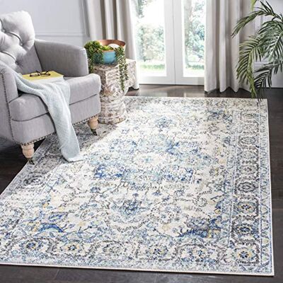 Safavieh Traditionell Teppich für Wohnzimmer, Esszimmer, Schlafzimmer Madison Collection, Kurzer Flor, Türkis und Elfenbein, 201 X 279 cm Safavieh Traditionell Teppich für Wohnzimmer, Esszimmer, Schlafzimmer Madison Collection, Kurzer Flor, Türkis und Elfenbein, 201 X 279 cm