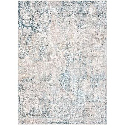 Safavieh Zeitgenössische Teppich für Wohnzimmer, Esszimmer, Schlafzimmer Dream Collection, Kurzer Flor, Grau und Blau, 91 X 152 cm Safavieh Zeitgenössische Teppich für Wohnzimmer, Esszimmer, Schlafzimmer Dream Collection, Kurzer Flor, Grau und Blau, 91 X 152 cm
