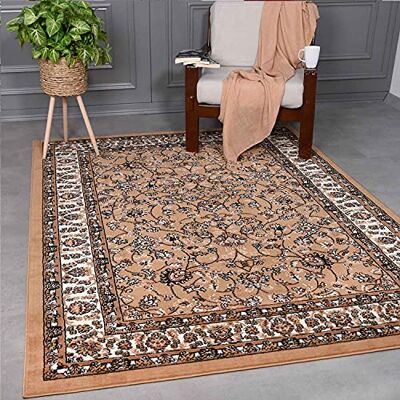 VIMODA Teppich Klassisch Orient Blumenmuster dicht gewebt Wohnzimmer Schlafzimmer Läufer, Maße:120x170 cm VIMODA Teppich Klassisch Orient Blumenmuster dicht gewebt Wohnzimmer Schlafzimmer Läufer, Maße:120x170 cm