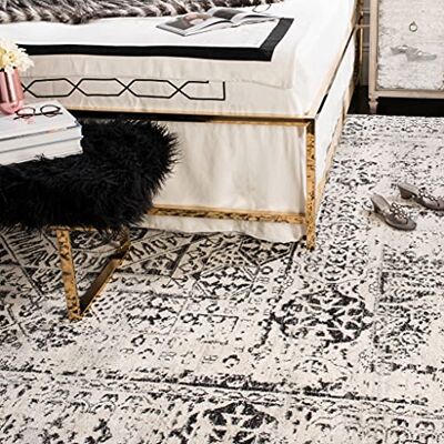 Safavieh Traditionell Teppich für Wohnzimmer, Esszimmer, Schlafzimmer Evoke Collection, Kurzer Flor, Elfenbein und Schwarz, 240 x 300 cm Safavieh Traditionell Teppich für Wohnzimmer, Esszimmer, Schlafzimmer Evoke Collection, Kurzer Flor, Elfenbein und Schwarz, 240 x 300 cm
