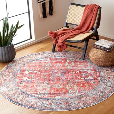 Safavieh Rost/Aqua Polyester Teppich - Traditioneller Stil Safavieh Rost/Aqua Polyester Teppich - Traditioneller Stil