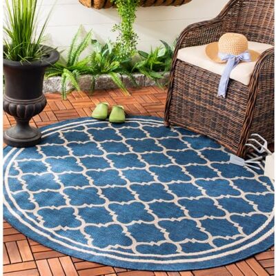 Safavieh - Courtyard - Marine/Beige - Outdoor Rug Safavieh - Courtyard - Marine/Beige - Outdoor Rug