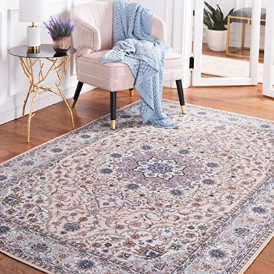 Safavieh Traditionell Teppich für Rug Ideal für stark frequentierte Bereiche Maschinenwaschbar und rutschfest Tucson Collection, Kurzer Flor, in Grün und Beige, 152 X 244 cm Safavieh Traditionell Teppich für Rug Ideal für stark frequentierte Bereiche Maschinenwaschbar und rutschfest Tucson Collection, Kurzer Flor, in Grün und Beige, 152 X 244 cm