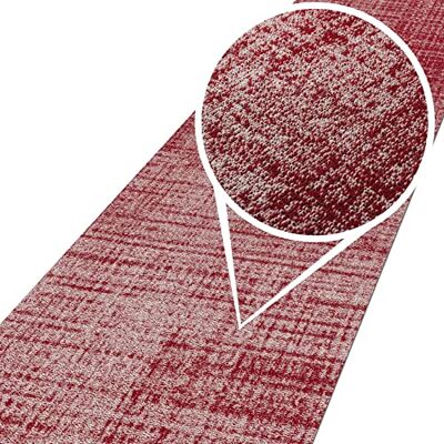 ANRO Teppich Läufer Wohnzimmer Flur Schlafzimmer Küche Küchenläufer Küchenteppich rutschfest Meterware Anton Rot 67 x 100cm Neuheit ANRO Teppich Läufer Wohnzimmer Flur Schlafzimmer Küche Küchenläufer Küchenteppich rutschfest Meterware Anton Rot 67 x 100cm Neuheit