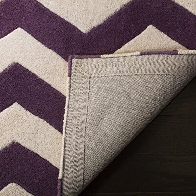 Safavieh Zeitgenössische Teppich für Wohnzimmer, Esszimmer, Schlafzimmer Chatham Collection, Kurzer Flor, Lila und Elfenbein, 69 X 213 cm Safavieh Zeitgenössische Teppich für Wohnzimmer, Esszimmer, Schlafzimmer Chatham Collection, Kurzer Flor, Lila und Elfenbein, 69 X 213 cm