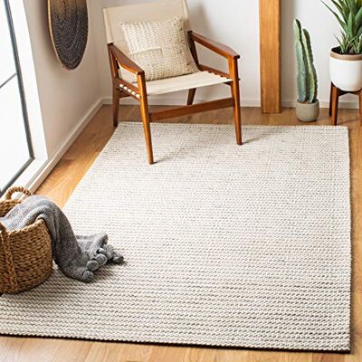 Safavieh Naturfaser Teppich für Wohnzimmer, Esszimmer, Schlafzimmer Marabella Collection, Kurzer Flor, Elfenbein, 90 x 150 cm Safavieh Naturfaser Teppich für Wohnzimmer, Esszimmer, Schlafzimmer Marabella Collection, Kurzer Flor, Elfenbein, 90 x 150 cm