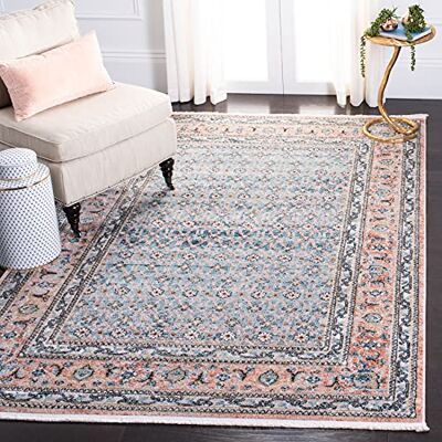 Safavieh Zeitgenössische Teppich für Wohnzimmer, Esszimmer, Schlafzimmer Shivan Collection, Kurzer Flor, Blau und Rose, 160 X 229 cm Safavieh Zeitgenössische Teppich für Wohnzimmer, Esszimmer, Schlafzimmer Shivan Collection, Kurzer Flor, Blau und Rose, 160 X 229 cm