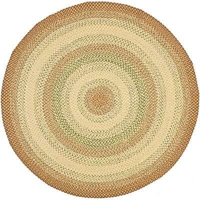 Safavieh Zeitgenössische Teppich für Wohnzimmer, Esszimmer, Schlafzimmer Braided Collection, Kurzer Flor, Rost und Orange, 122 X 122 cm Safavieh Zeitgenössische Teppich für Wohnzimmer, Esszimmer, Schlafzimmer Braided Collection, Kurzer Flor, Rost und Orange, 122 X 122 cm