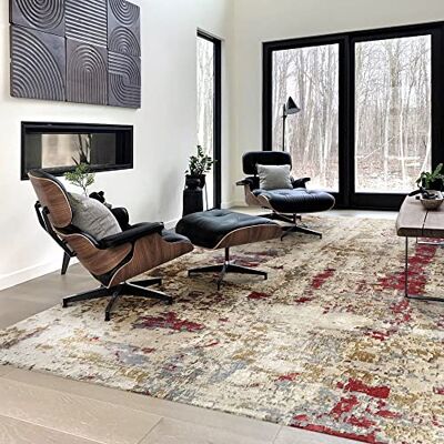 HAMID – Zeitgenössischer Wollteppich Alpes, moderner weicher Teppich, Großer Teppich für Wohnzimmer, Schlafzimmer, Wohnzimmer (Beige Rot, 300x200cm) HAMID – Zeitgenössischer Wollteppich Alpes, moderner weicher Teppich, Großer Teppich für Wohnzimmer, Schlafzimmer, Wohnzimmer (Beige Rot, 300x200cm)