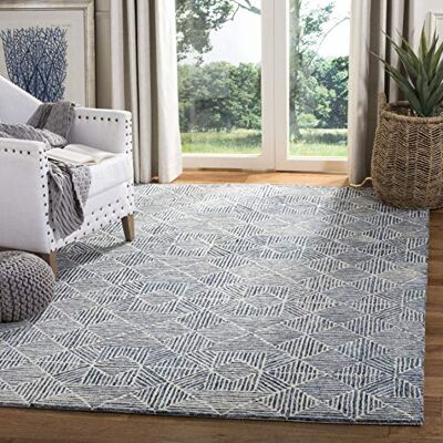 Safavieh - 120x120 - Blau-Elfenbein - Woll-Baumwoll - Teppich Safavieh - 120x120 - Blau-Elfenbein - Woll-Baumwoll - Teppich