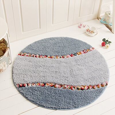 Generic Badematte Rose Geprägte Runde Teppich Schlafzimmer Wohnzimmer Badteppiche Badezimmer Küche rutschfeste Türmatte 70cm Im Durchmesser Blau Generic Badematte Rose Geprägte Runde Teppich Schlafzimmer Wohnzimmer Badteppiche Badezimmer Küche rutschfeste Türmatte 70cm Im Durchmesser Blau