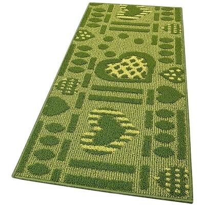 Emmevi Teppich für Küche, rutschfest, mit 3D-Herzen, waschbar, modern, verschiedene Größen, Modell: Clelia, Design A, 50 x 110 cm, Grün Emmevi Teppich für Küche, rutschfest, mit 3D-Herzen, waschbar, modern, verschiedene Größen, Modell: Clelia, Design A, 50 x 110 cm, Grün