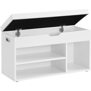 VASAGLE Schuhbank mit Sitzfläche, Sitzbank mit Stauraum, gepolstert, 3 offene Fächer, Fach unter Sitzkissen, Schuhregal für Wohnzimmer, Flur, bis 136 kg belastbar, wolkenweiß LHS30W VASAGLE Schuhbank mit Sitzfläche, Sitzbank mit Stauraum, gepolstert, 3 offene Fächer, Fach unter Sitzkissen, Schuhregal für Wohnzimmer, Flur, bis 136 kg belastbar, wolkenweiß LHS30W