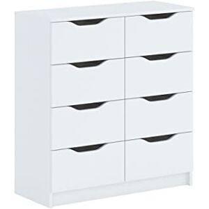 Oggi Breite Kommode mit 8 Schubladen Geeignet für Wohnzimmer Schlafzimmer Büro Aus Schichtholz 40 x 81 x 91 cm Weiß Matt Oggi Breite Kommode mit 8 Schubladen Geeignet für Wohnzimmer Schlafzimmer Büro Aus Schichtholz 40 x 81 x 91 cm Weiß Matt