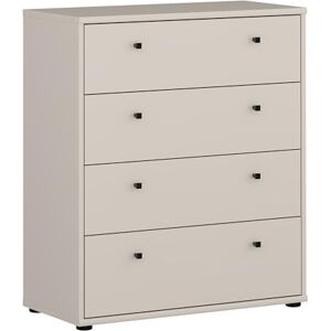 Forte TEMPRA 2 Kommode 70 80, Moderne Kommode mit 4 Schubladen, Schlafzimmer, Wohnzimmer, Büro, Holzwerkstoff, Kaschmir Beige, 73,7 cm breit x 85,5 cm hoch x 34,8 cm tief Forte TEMPRA 2 Kommode 70 80, Moderne Kommode mit 4 Schubladen, Schlafzimmer, Wohnzimmer, Büro, Holzwerkstoff, Kaschmir Beige, 73,7 cm breit x 85,5 cm hoch x 34,8 cm tief