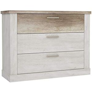 Forte DURO Kommode mit 3 Schubladen, Holzwerkstoff, Pnie Weiß /Antikeiche, 119,6 x 90,3 x 41,3 cm Forte DURO Kommode mit 3 Schubladen, Holzwerkstoff, Pnie Weiß /Antikeiche, 119,6 x 90,3 x 41,3 cm
