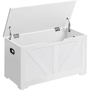 VASAGLE Schuhbank, Sitzbank mit Stauraum, Sitztruhe, 2 Sicherheitsscharniere, Aufbewahrungsschrank, Landhausstil, 40 x 80 x 46 cm, für Flur, Schlafzimmer, Wohnzimmer, wolkenweiß LSB062T14 VASAGLE Schuhbank, Sitzbank mit Stauraum, Sitztruhe, 2 Sicherheitsscharniere, Aufbewahrungsschrank, Landhausstil, 40 x 80 x 46 cm, für Flur, Schlafzimmer, Wohnzimmer, wolkenweiß LSB062T14