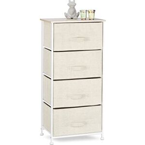 Relaxdays Regalsystem, 4 Stoff-Schubladen, universale Schubladenbox, Metall und Holz, HxBxT: 95 x 45 x 30 cm, beige, Design B Relaxdays Regalsystem, 4 Stoff-Schubladen, universale Schubladenbox, Metall und Holz, HxBxT: 95 x 45 x 30 cm, beige, Design B