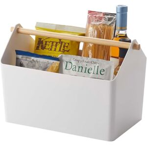YAMAZAKI 3465 FAVORI Storage Box, white, Polypropylene / Wood, 37 x 21 x 24 cm YAMAZAKI 3465 FAVORI Storage Box, white, Polypropylene / Wood, 37 x 21 x 24 cm
