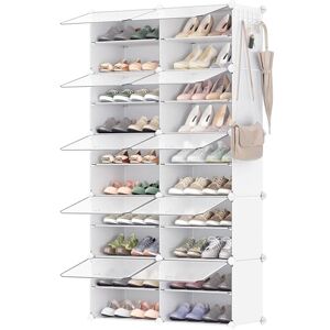 SONGMICS Schuhregal, Schuhschrank, für Garderobe und Eingangsbereich, anpassbar, 10 Fächer, für bis zu 40 Paar Schuhe, wolkenweiß-transparent LPC035W01 SONGMICS Schuhregal, Schuhschrank, für Garderobe und Eingangsbereich, anpassbar, 10 Fächer, für bis zu 40 Paar Schuhe, wolkenweiß-transparent LPC035W01