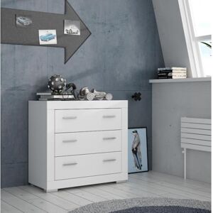 Forte Snow Kommode mit 3 Schubladen, Holzwerkstoff, Weiß matt, 95.7 x 41.7 x 86.5 cm Forte Snow Kommode mit 3 Schubladen, Holzwerkstoff, Weiß matt, 95.7 x 41.7 x 86.5 cm