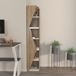 Hanah Home Melvin Walnuss Weiß Bücherregal - Bücherregal Hanah Home Melvin Walnuss Weiß Bücherregal - Bücherregal