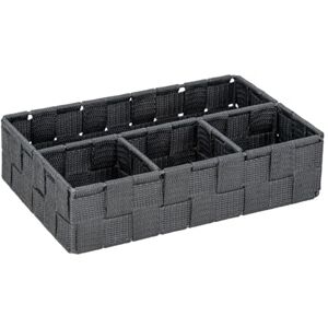 WENKO Aufbewahrungskorb Adria Klein Dunkelgrau Badorganizer mit 4 Fächern, Polypropylen, 26 x 6.5 x 17 cm, Dunkelgrau WENKO Aufbewahrungskorb Adria Klein Dunkelgrau Badorganizer mit 4 Fächern, Polypropylen, 26 x 6.5 x 17 cm, Dunkelgrau
