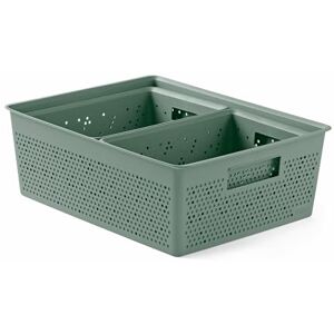 TATAY Aufbewahrungsbox Bohol Set mit 3 Organizer-Boxen Optimale Belüftung Stapelbares Modulares System Integrierte Griffe BPA-freier Recycling-Kunststoff 30x39x13,5 cm, Grün TATAY Aufbewahrungsbox Bohol Set mit 3 Organizer-Boxen Optimale Belüftung Stapelbares Modulares System Integrierte Griffe BPA-freier Recycling-Kunststoff 30x39x13,5 cm, Grün