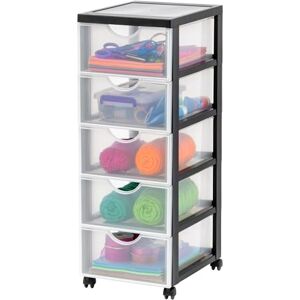 Iris Ohyama Kunststoff-Schubladenbox mit Rollen, 5 tiefen Schubladen, Schwarz, Griffe zum Ziehen, Für Schlafzimmer, Bad, Schule & Büro, BPA-frei, Schubladenschrank, Rollcontainer, A4 Drawer, DDDC-005 Iris Ohyama Kunststoff-Schubladenbox mit Rollen, 5 tiefen Schubladen, Schwarz, Griffe zum Ziehen, Für Schlafzimmer, Bad, Schule & Büro, BPA-frei, Schubladenschrank, Rollcontainer, A4 Drawer, DDDC-005