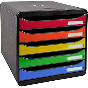 Exacompta 3097298D Premium Ablagebox mit 5 Schubladen für DIN A4+ Dokumente. Stapelbare Schubladenbox mit hoher Kapazität für mehr Platz auf dem Schreibtisch Big Box Plus Glossy Schwarz Harlekin Exacompta 3097298D Premium Ablagebox mit 5 Schubladen für DIN A4+ Dokumente. Stapelbare Schubladenbox mit hoher Kapazität für mehr Platz auf dem Schreibtisch Big Box Plus Glossy Schwarz Harlekin