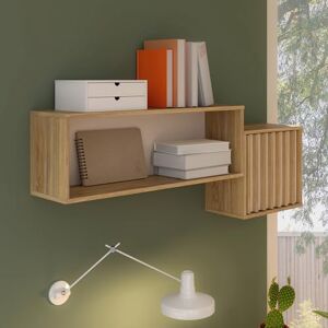 Forte ELISTON Wandregal 120, modernes Wandregal mit Regalfach und Tür, Wohn-/Schlafzimmer, Mauvella Eiche Holzdekor Kashmir Beige, 121 cm breit x 45,1 cm hoch x 21,9 cm tief Forte ELISTON Wandregal 120, modernes Wandregal mit Regalfach und Tür, Wohn-/Schlafzimmer, Mauvella Eiche Holzdekor Kashmir Beige, 121 cm breit x 45,1 cm hoch x 21,9 cm tief